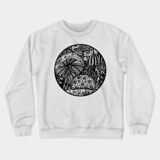 Mushroom Circle Var 3 - Transparent No Black Surround Aussie Tangle Crewneck Sweatshirt